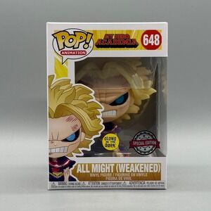 Funko Pop! #648 All Might Weakened Glows My Hero Exclusive w/ Protector Vaulted